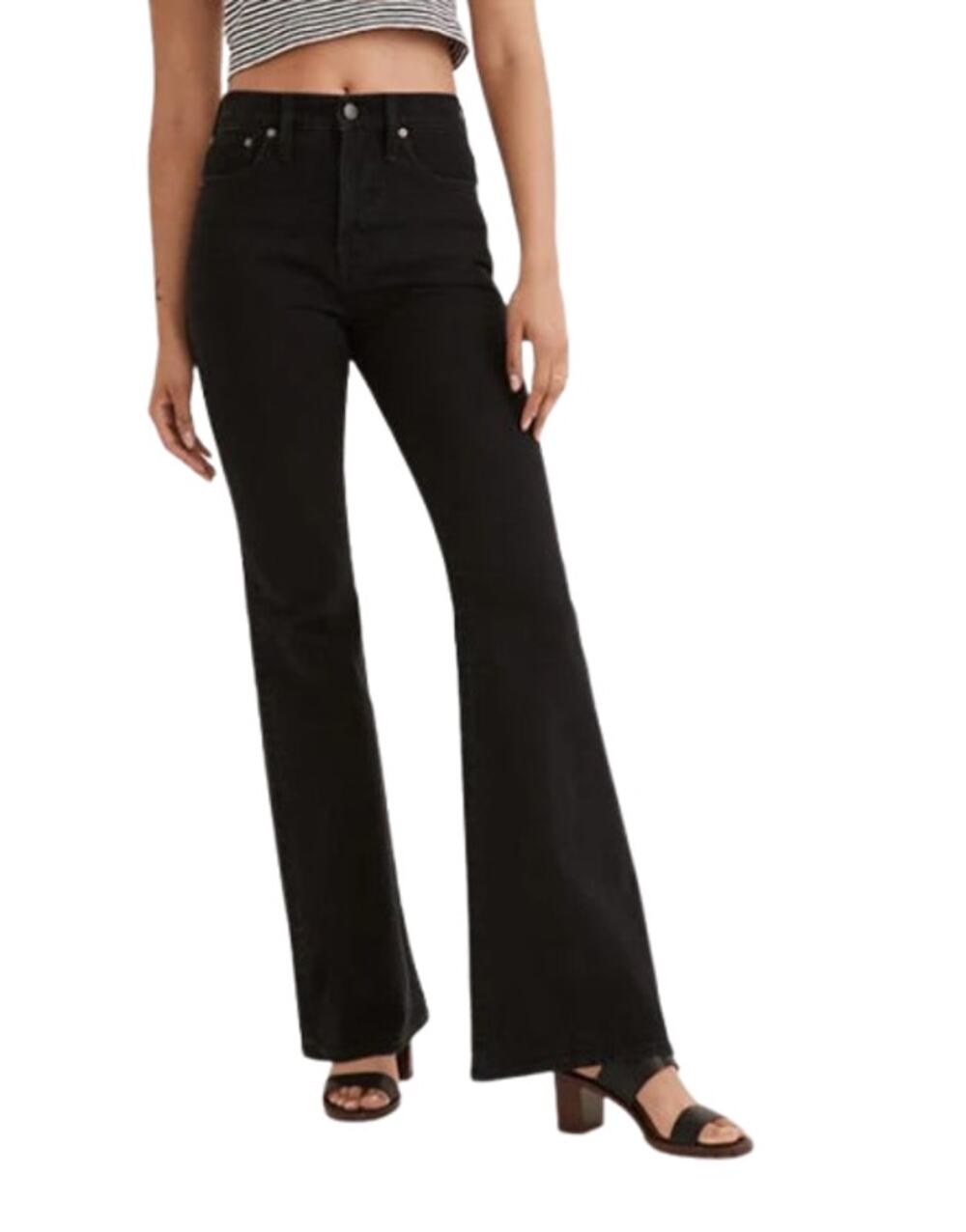MADEWELL Womens The Perfect Vintage Flare Jean Size 23 US 000 Black NF379 NWOT